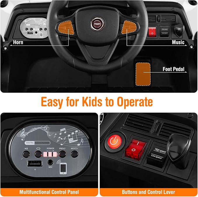 Costzon Kids UTV, 12V Battery Powered Electric Off-Road Car w/Remote Control - Image 2