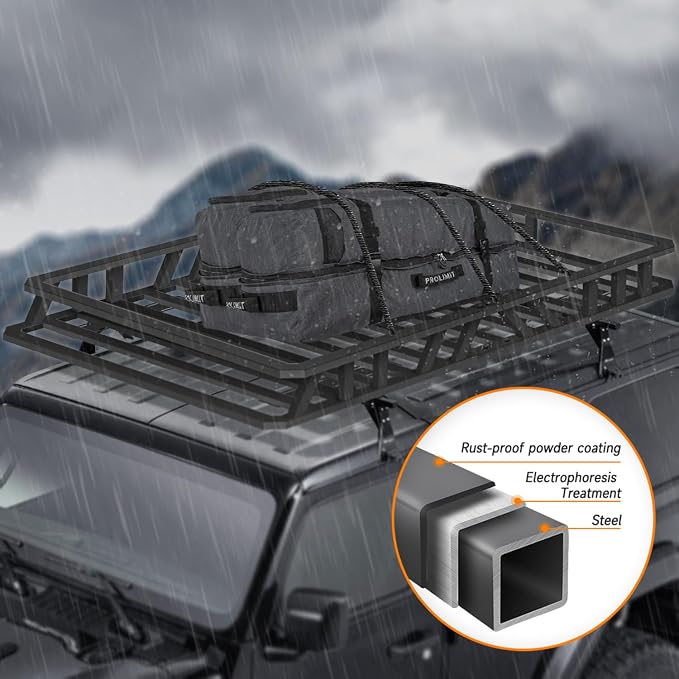 NIHAO 50"x36"x5" Heavy Duty Roof Rack Cargo Carrier, Universal Car Top Luggage - Image 6