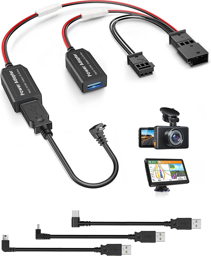 Dash Cam Power Adapter, Fit Select Ford F150/Mustang/Edge/Ranger/Bronco by Pixelman