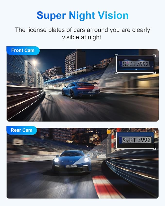 Dash Cam Front and Rear, 2.5K+1080P Dual Dash Camera - Image 4