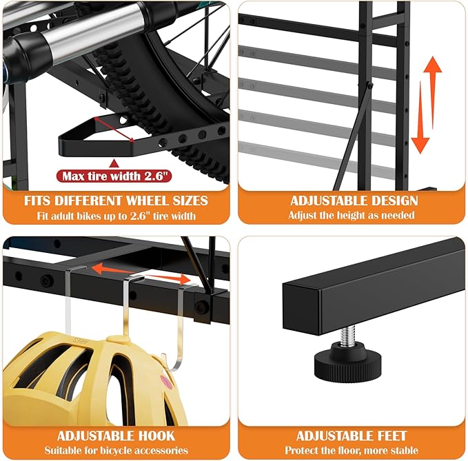 OYEAL Bike Rack Garage Floor Bike Storage Stand - Image 3