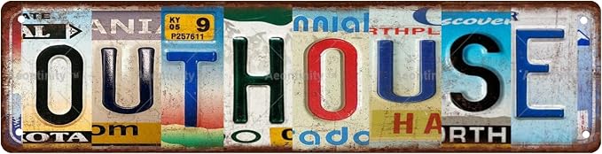 OUTHOUSE Vintage Metal Tin Street Sign Bar Cafe Garage Cave Home Room Wall by Unknown