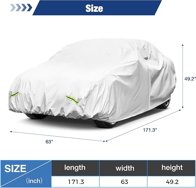 YOLENY Car Cover Waterproof All Weather Full Exterior Covers - Image 2