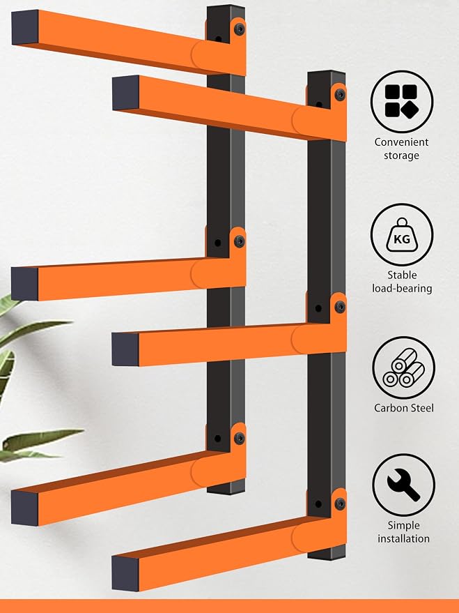 Caliee lumber Storage Rack Wall Mount, 3-Tier Garage Storage Organizer Holds Up - Image 7