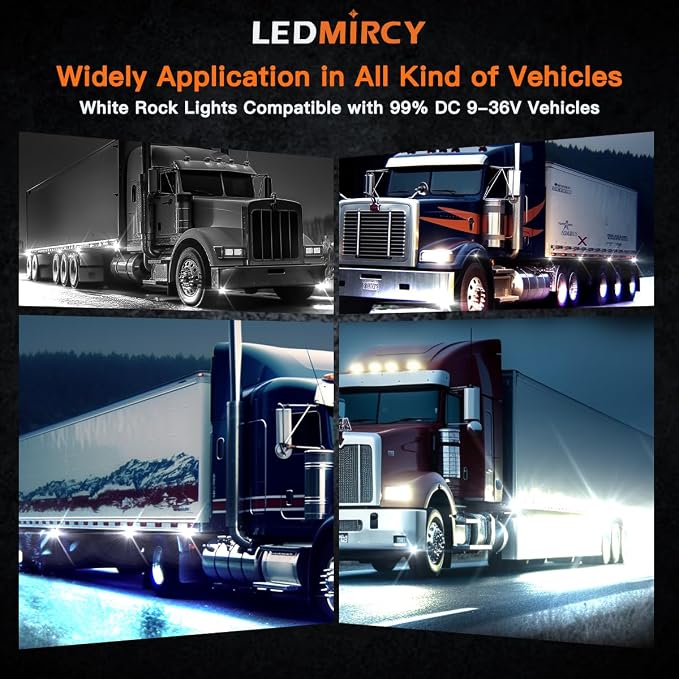R3 White LED Rock Lights Kit 12PCS - Image 7