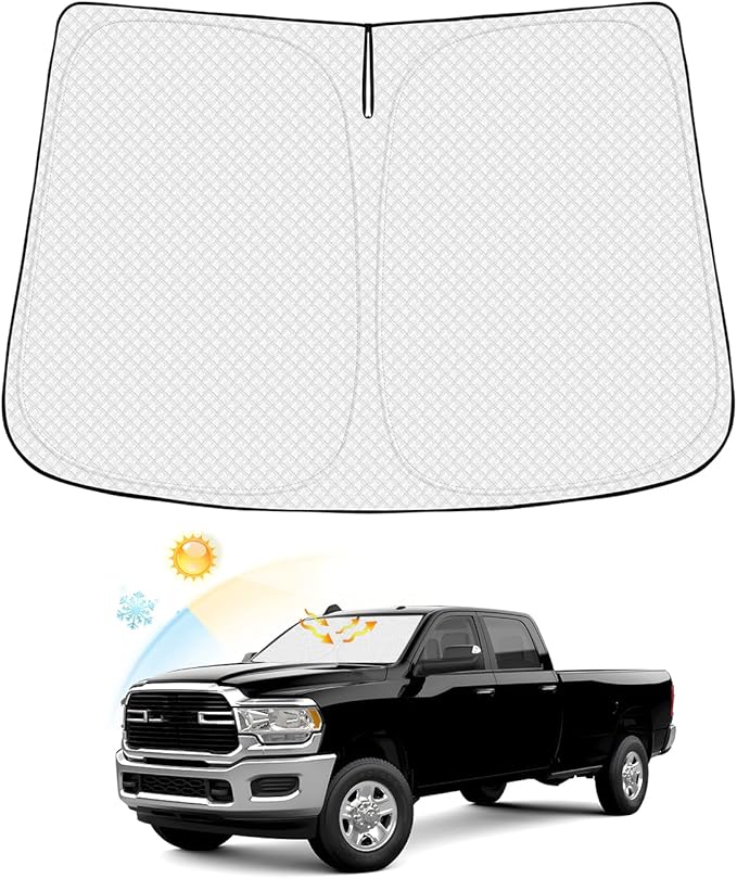 Windshield Sun Shade for 2010-2025 2026 Dodge Ram 2500 3500 Accessories Thicken by Canvcle