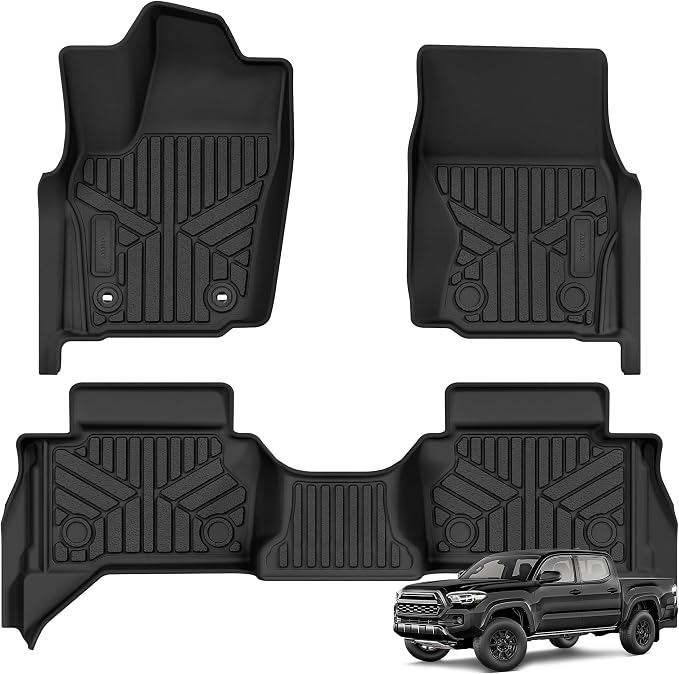 AUTOSAVER88 Floor Mats Fit for 2025 Toyota Tacoma Double Cab, All Weather TPE by AUTOSAVER88