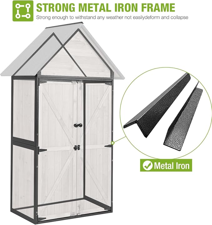 GUTINNEEN Sheds Outdoor Storage Wooden Garden Tool Shed - Image 2