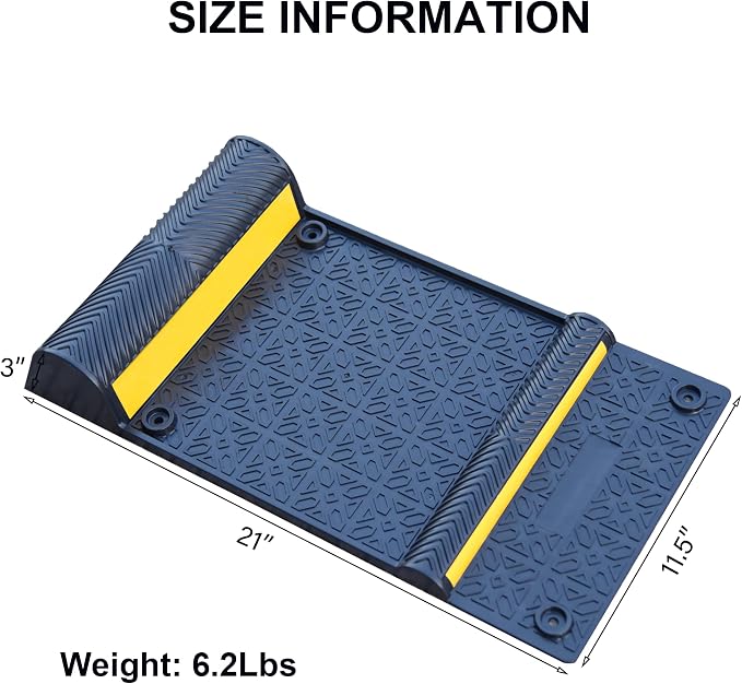 OrangeStar 4 Pack Parking Guide Mat, 21” Heavy Duty PU Wheel Stopper - Image 7