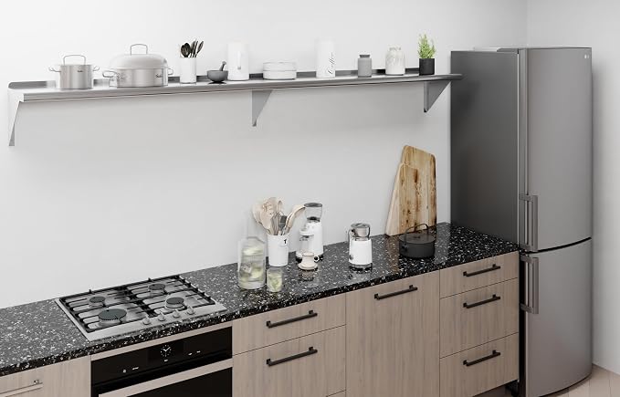 AmGood 96" Long X 12" Deep Stainless Steel Wall Shelf | NSF Certified | - Image 7