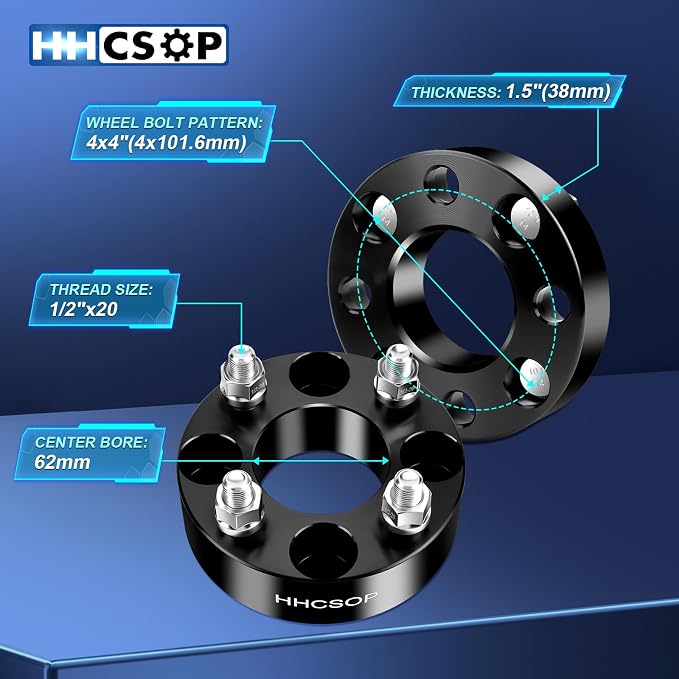 HHCSOP 4x4 Golf Cart Wheel Spacers, 1.5 inch ATV Wheel Adapters - Image 3