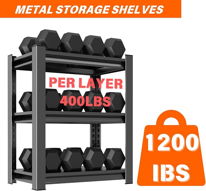Garage Shelving Unit, 1200 lbs Load Capacity, Adjustable Garage Storage Shelves - Image 6