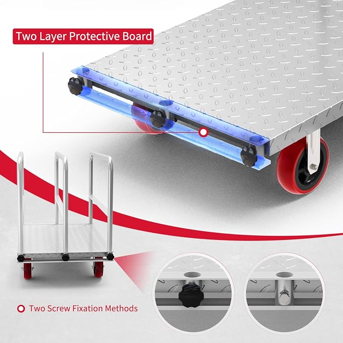 2IN1 Steel Panel Truck Cart, Lumber Cart Drywall Dolly，2500LBS Heavy Duty - Image 4