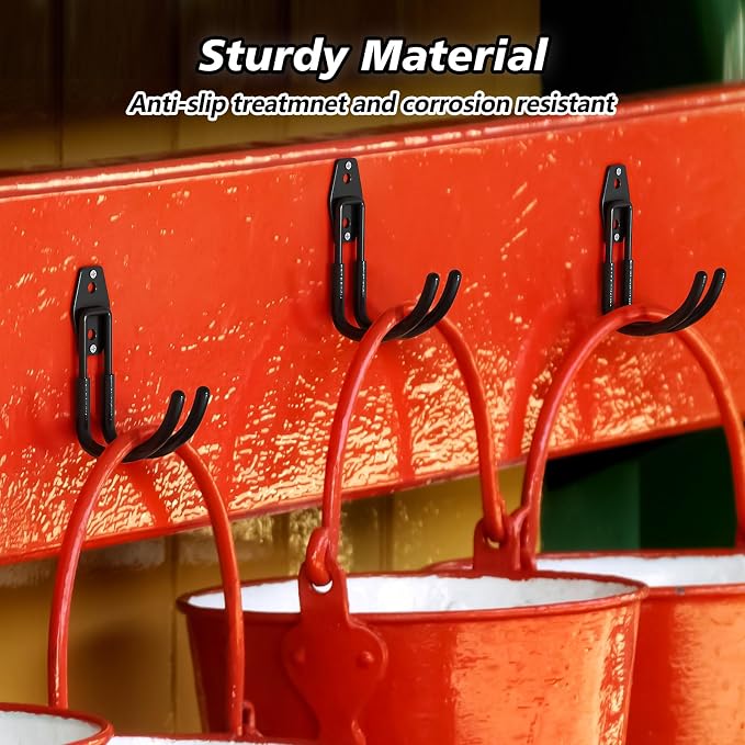 4 Pack 5.5x4.1 inch J Heavy Duty Garage Hooks, Solid Steel Wall Mount Hangers - Image 4