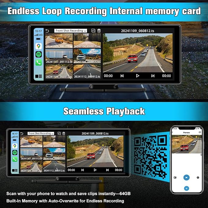 10.26" Portable Carplay Screen for Car, Wireless Carplay & Android Auto Car - Image 6