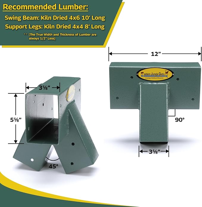 Easy 1-2-3 90° A-Frame Swing Set Bracket Heavy Duty - Image 3