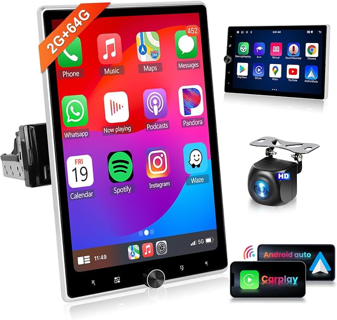 Motorized 2G+64G Single Din Radio by podofo