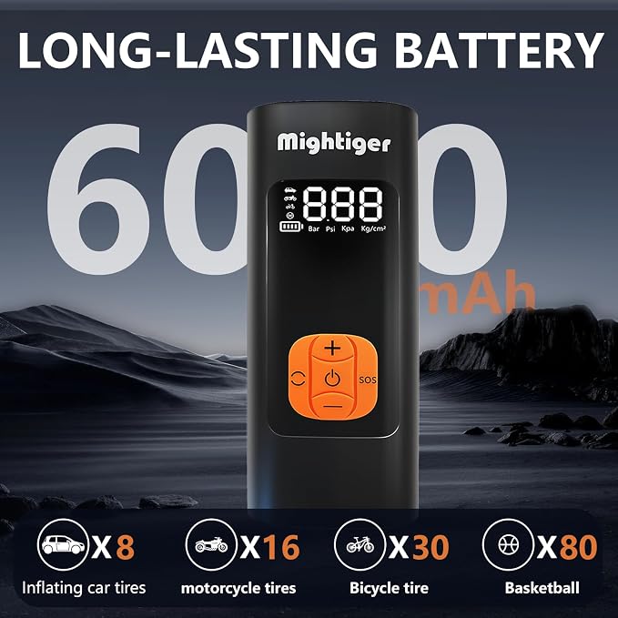 Tire Inflator Portable Air Compressor Cordless Mini Automatic Air Pump - Image 2