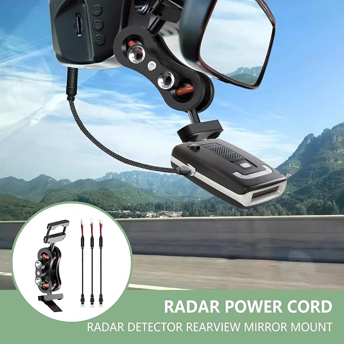 Radar Detector Rearview Mirror Mounting Bracket, 13.8" Radar Detector Hard Wire - Image 2
