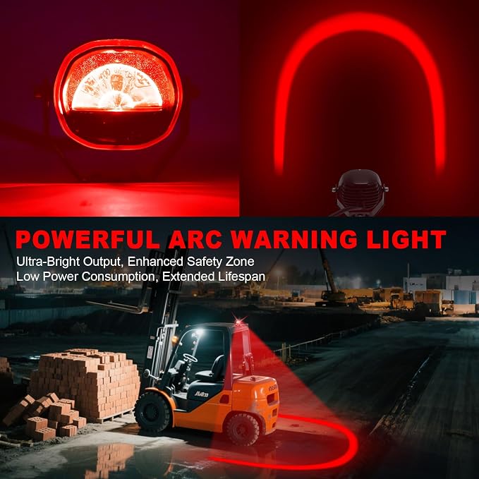 Forklift Arc Safety Light, LED Warning Lamp Red Line Projection, Aluminum - Image 6
