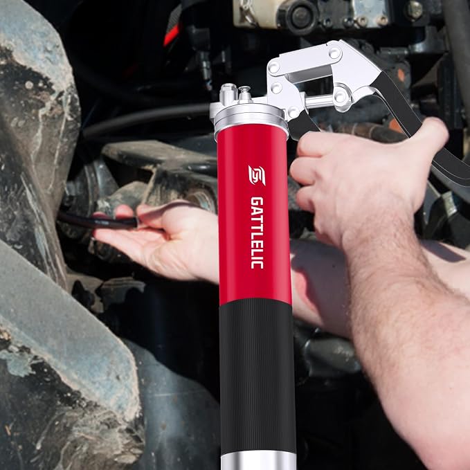 Heavy Duty Grease Gun Kit, 8000 PSI Professional Pistol Grip 14 oz Load - Image 7