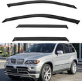 4pcs Front+Rear Smoke Tint Sun/Rain Guard Outside Mount Tape-On Vent Window by LQQDP