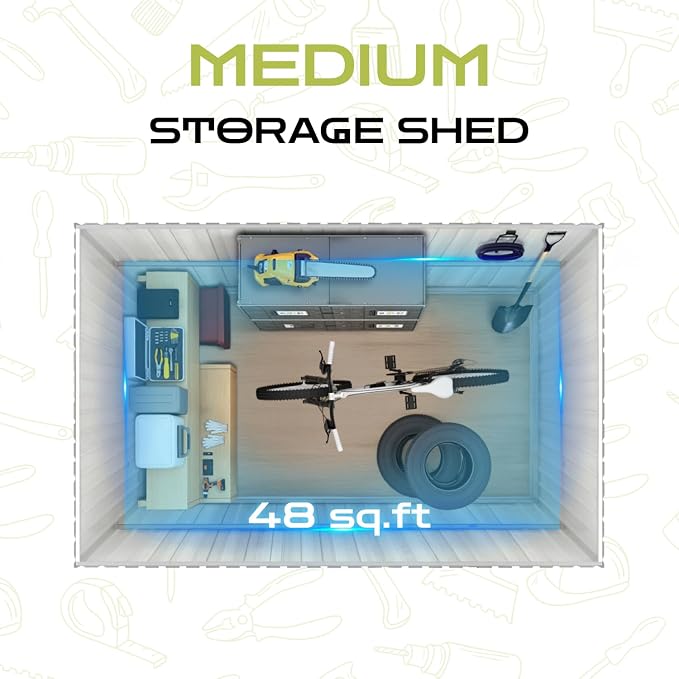 8' x 6' Outdoor Storage Shed, Sturdy Metal Building w/Lockable Doors - Image 3