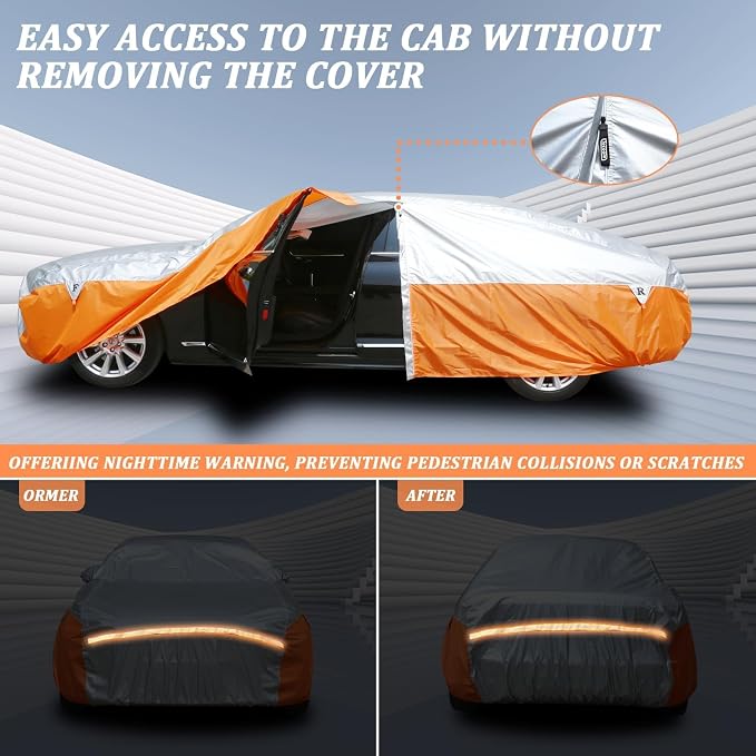 Tecoom Car Cover Waterproof All Weather, Windproof Storm Full Exterior Covers - Image 3