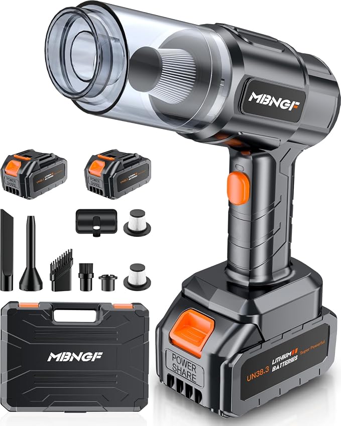 Car Vacuum Portable Cordless, High Power Suction & Blower, Wireless Handheld by MBNGF
