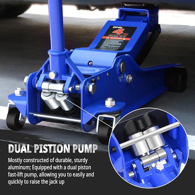 DNA MOTORING Low Profile Hydraulic Trolley Service/Floor Jack, 4 Ton Capacity - Image 3