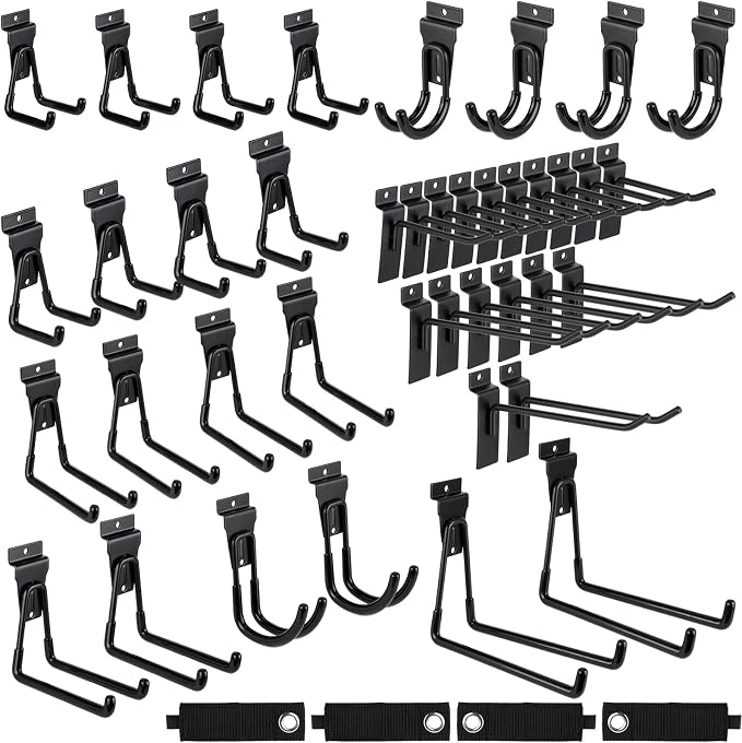 Landhoow 36 Pcs Slatwall Hooks & Hangers 32 Pcs Heavy Duty Slat Wall Hanging by Landhoow