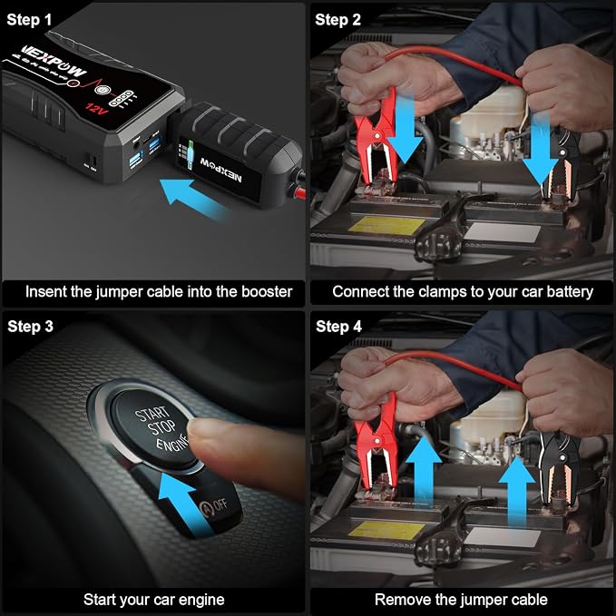 NEXPOW Car Jump Starter Car Battery Jump Starter Pack 1500A Peak Q10S - Image 5