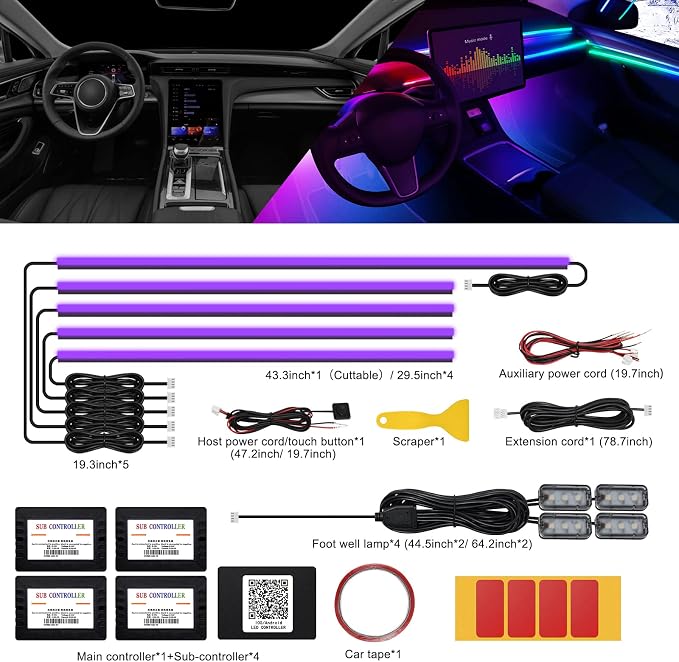 Acrylic Interior Car LED Strip Light - Image 2