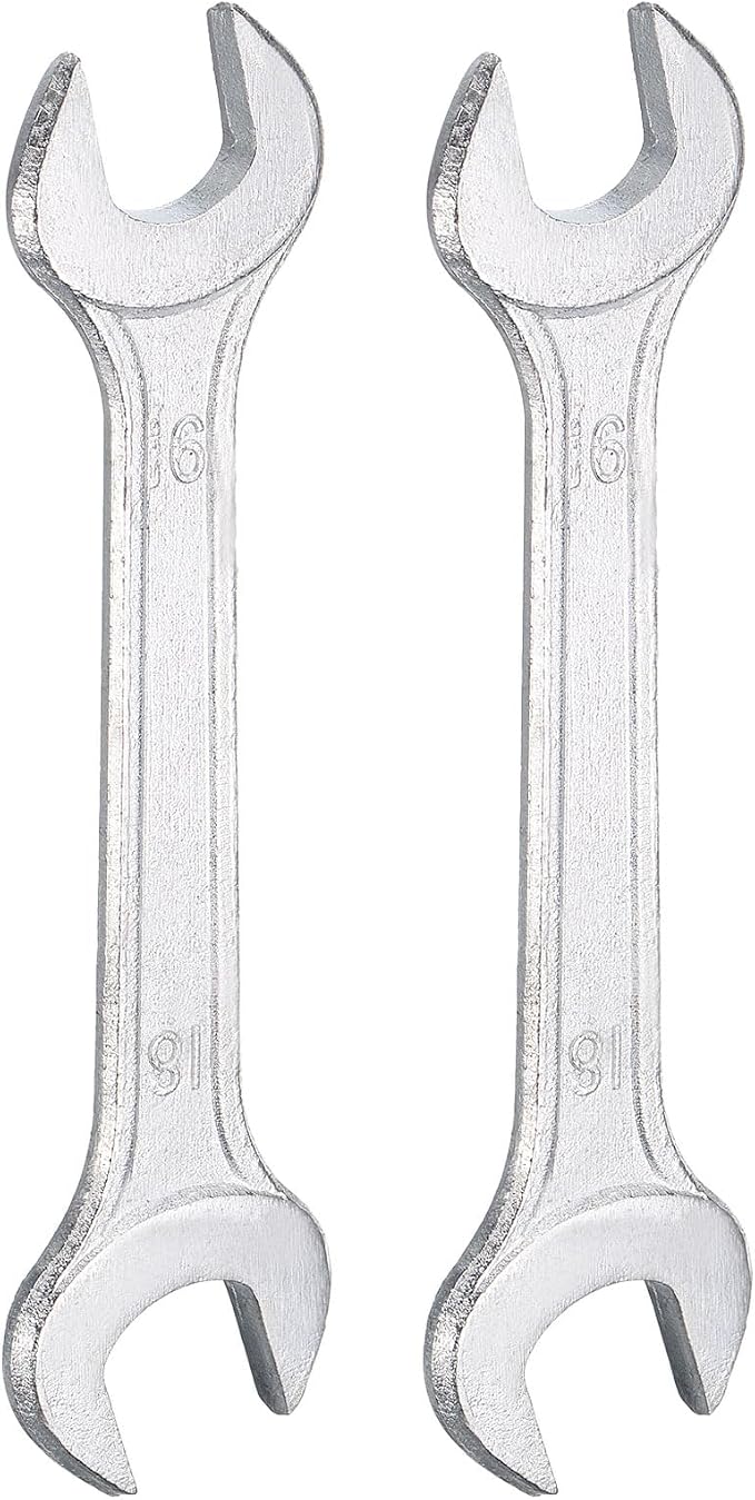 HARFINGTON 2pcs Double Open End Wrench 16mm x 18mm Metric 15 Degree Offset by HARFINGTON