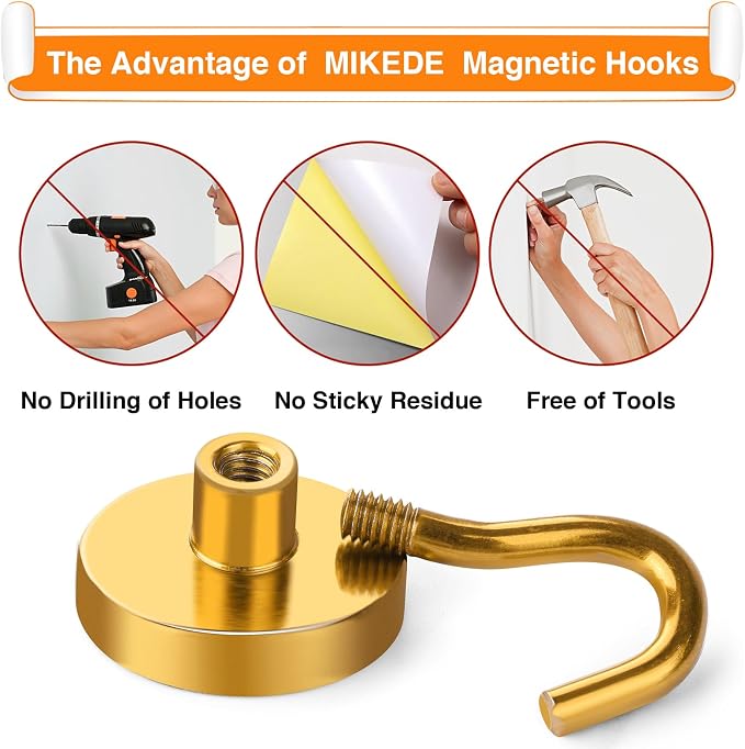 MIKEDE Magnetic Hooks Heavy Duty, 40 Lbs Magnet - Image 3