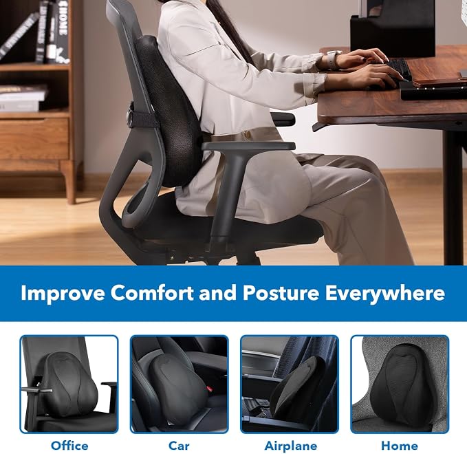 Mount-It! Office Chair Cushion, Lumbar Support Pillow - Image 7