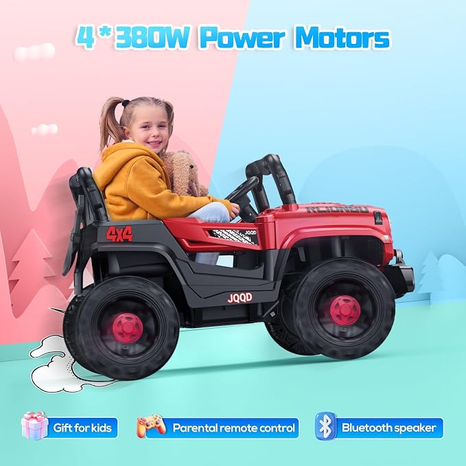 SEALIGHT 12V Kids Ride On Car Truck w/Parent Remote Control, 4 * 380W Motors - Image 3