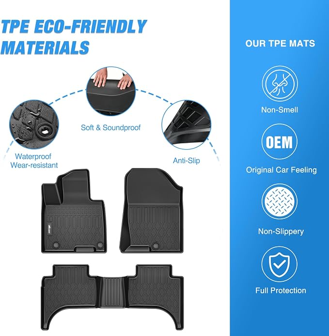 Nilight Floor Mats for Hyundai Santa Cruz 2022 2023 2024 2025 All Weather - Image 3