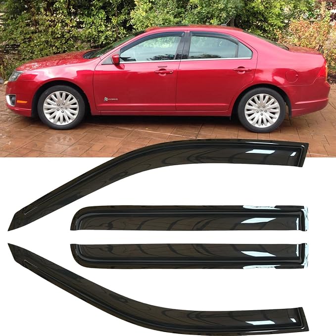 4pcs Shatterproof Outside Mount Style Sun Rain Guards Side Window Wind - Image 2
