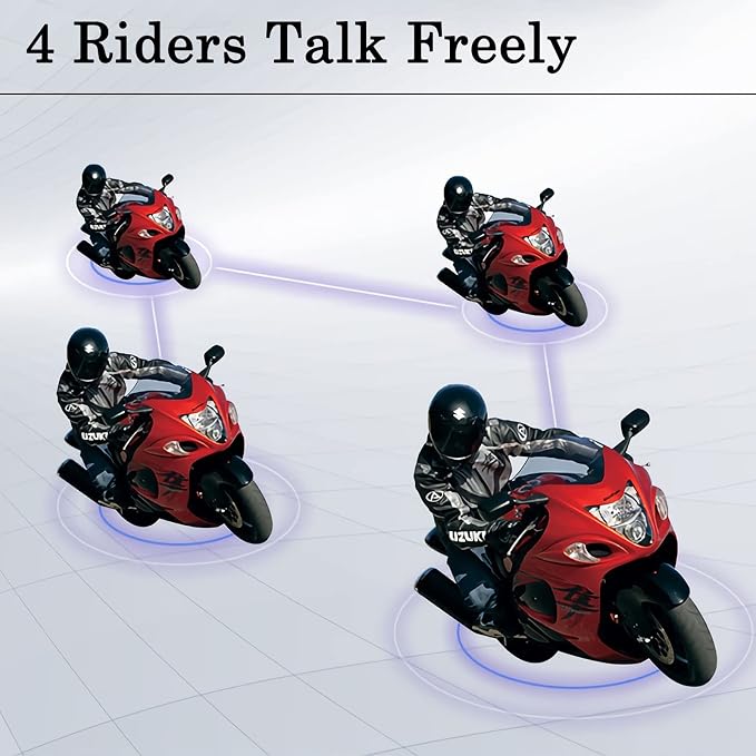 V4 Plus Motorcycle Bluetooth Helmet Intercom Headset, 4 Rides Group - Image 2
