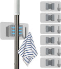 6 Pack Stainless Steel Mop and Broom Holders – Wall Mounted Grippers by Unknown