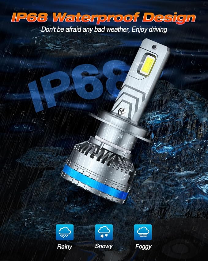 FAHREN Upgraded H7 Fog Bulbs, 120W 60000LM H7 tire lights, Plug and Play - Image 5