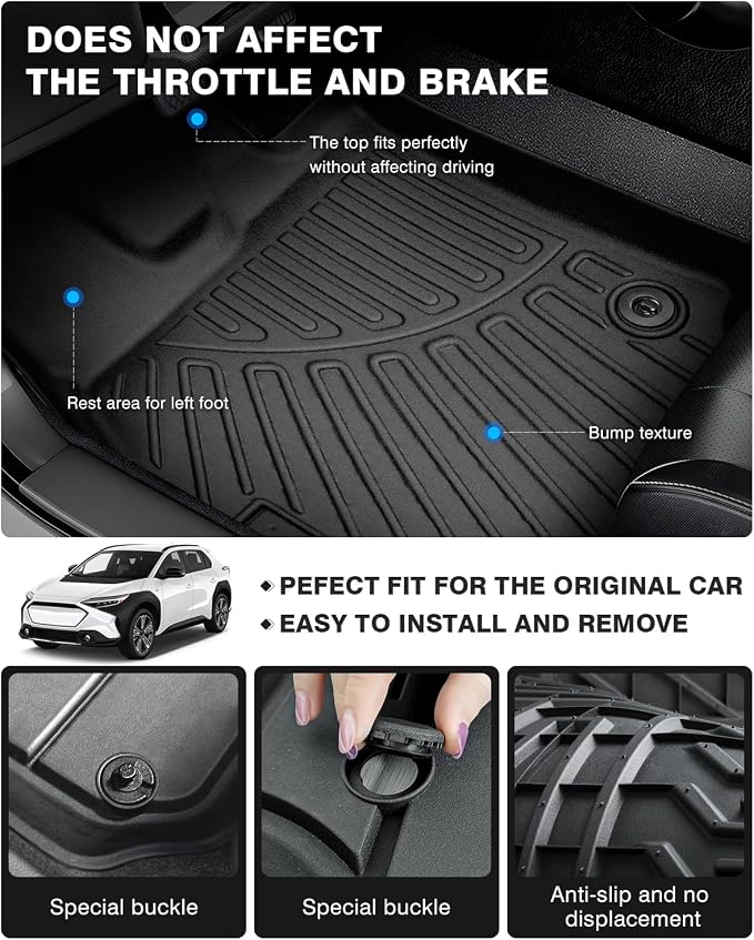 Powerty Floor Mats for Toyota BZ4X & Subaru Solterra 2023 2024 2025 Accessories - Image 4