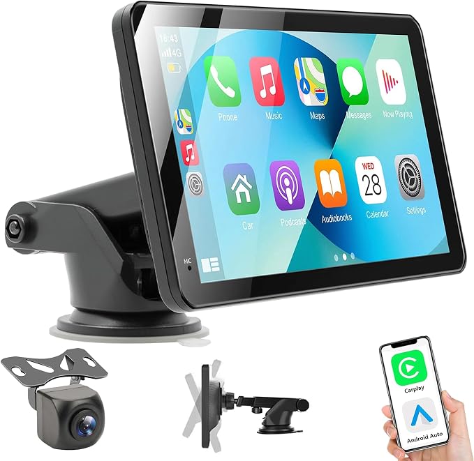 Portable Carplay Screen for Car, Car Audio Receivers by Ticvisec