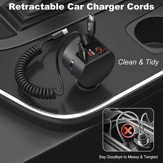 Retractable USB C Car Charger - Image 6