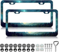 Starry Sky Mountain License Plate Frames by Unknown