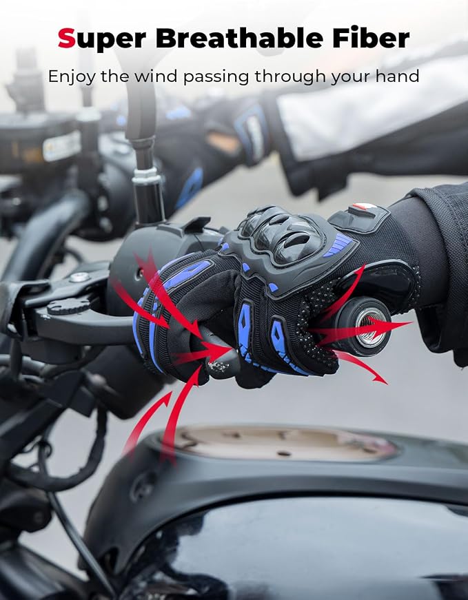 KEMIMOTO Motorcycle Gloves for Men/Women, Touchscreen Dirt Bike Gloves - Image 4
