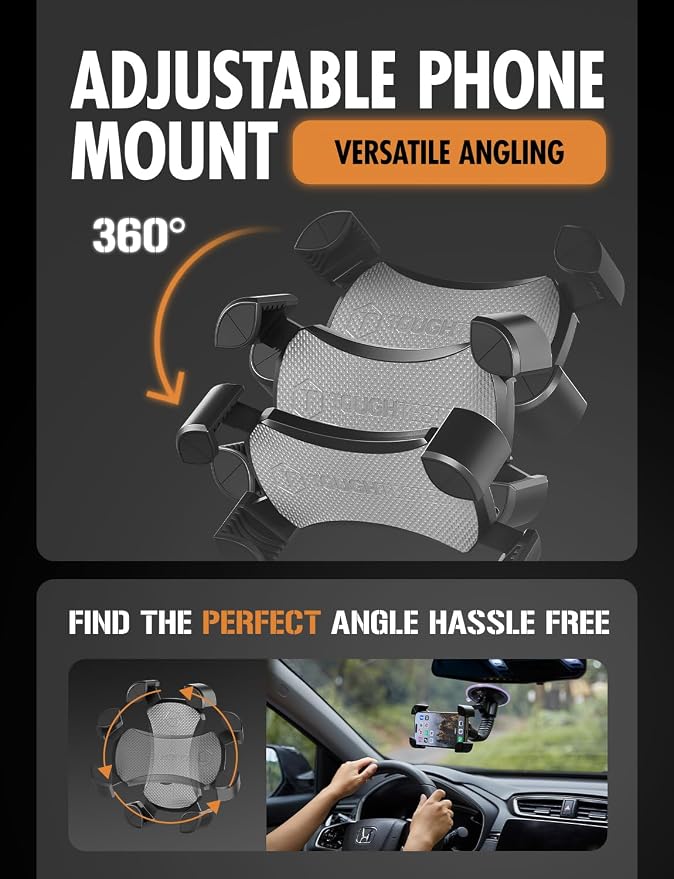 ToughTested Mammoth Windshield Mobile Mount, Double-Ribbed Gooseneck Arm - Image 6