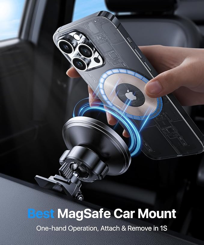 andobil Magnetic Phone Holder for Car Vent Suitable for iPhone 16/15/14 Grey - Image 6