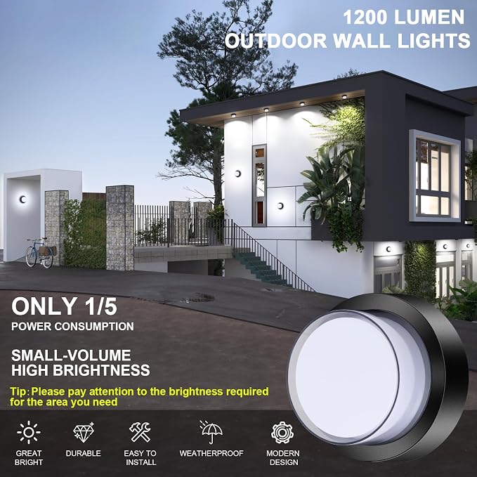 Outdoor LED Flood Lights, Waterproof Modern Exterior Wall Light, 12W Anti Rust - Image 4